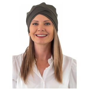 TURBANTE ENTRELAZADO VERDE MILITAR