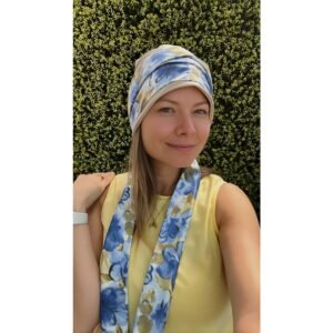 TURBANTE CON TIRAS LARGAS BEIGE